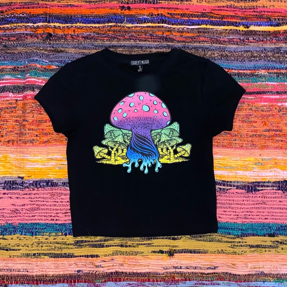Current Mood Magic Mushroom Crop Top Size S